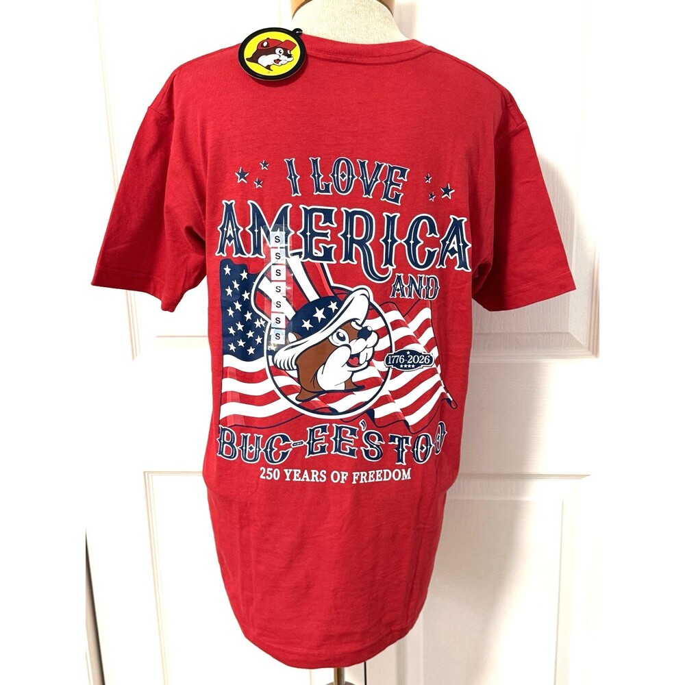 250th Anniversary America 2026 Shirt Buc-ee Size Small Adult 4th July Patriotic